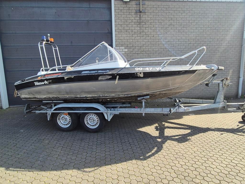 SILVER HAWK 540, Watersport en Boten, Tot 10 pk, Ophalen of Verzenden, 3 tot 6 meter, Buitenboordmotor