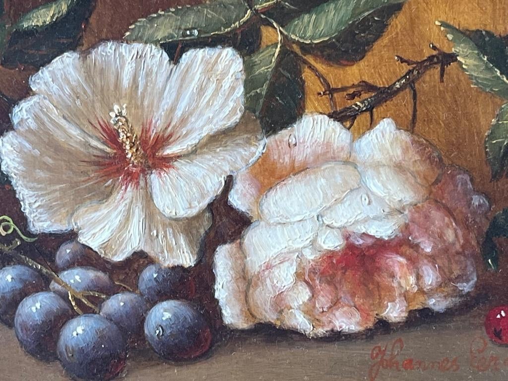 Johannes Eerdmans, ovaal stilleven met bloemen en fruit, Antiek en Kunst, Kunst | Schilderijen | Klassiek, Ophalen
