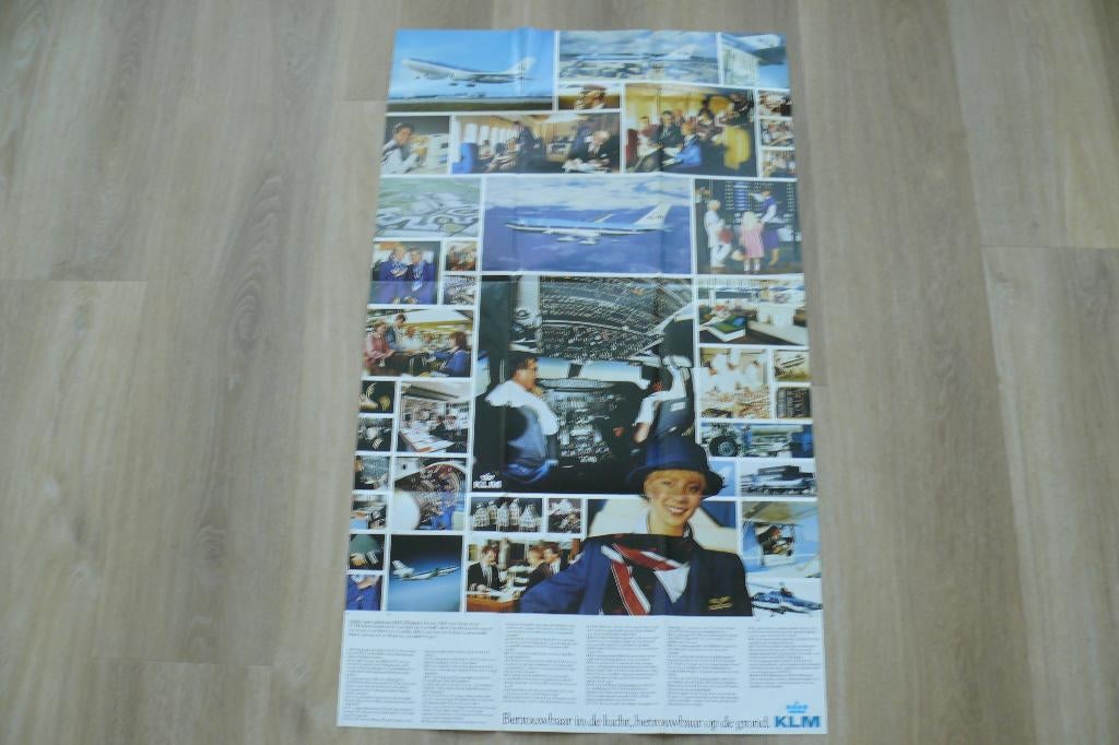 klm poster of knipvel  vintage  100x58 cm, Verzamelen, Ophalen of Verzenden, Zo goed als nieuw, Overige typen