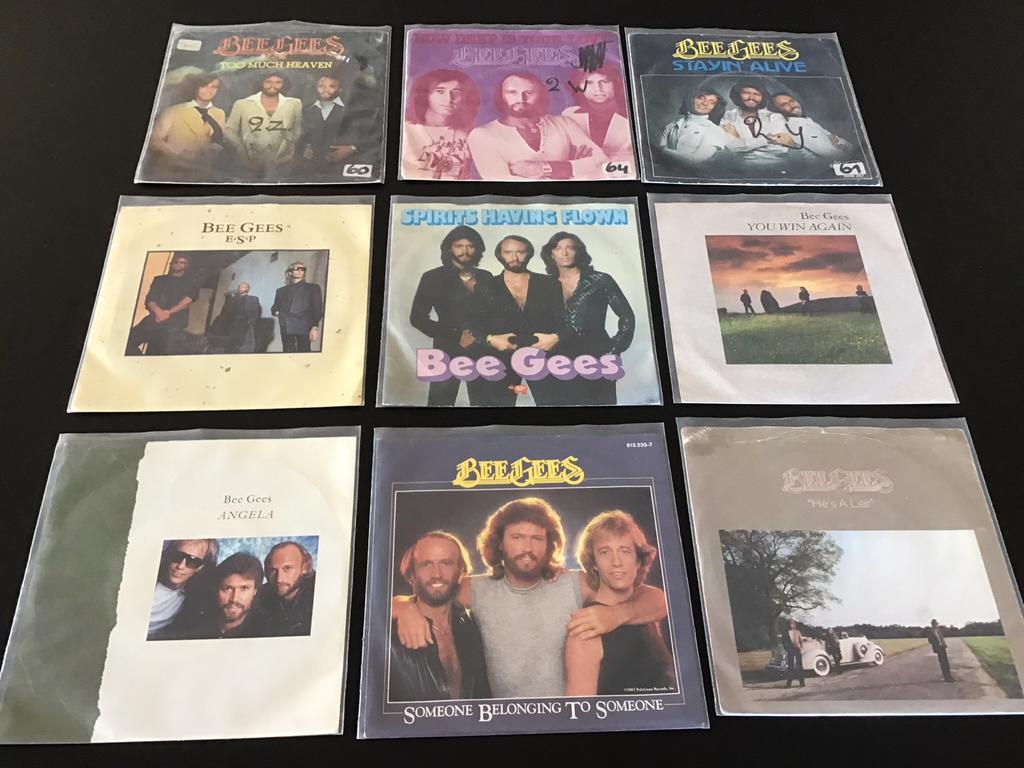 Bee Gees - 9 vinyl singles in foto hoezen, prima staat, Cd's en Dvd's, Vinyl Singles, 7 inch, Single, Ophalen of Verzenden, Zo goed als nieuw
