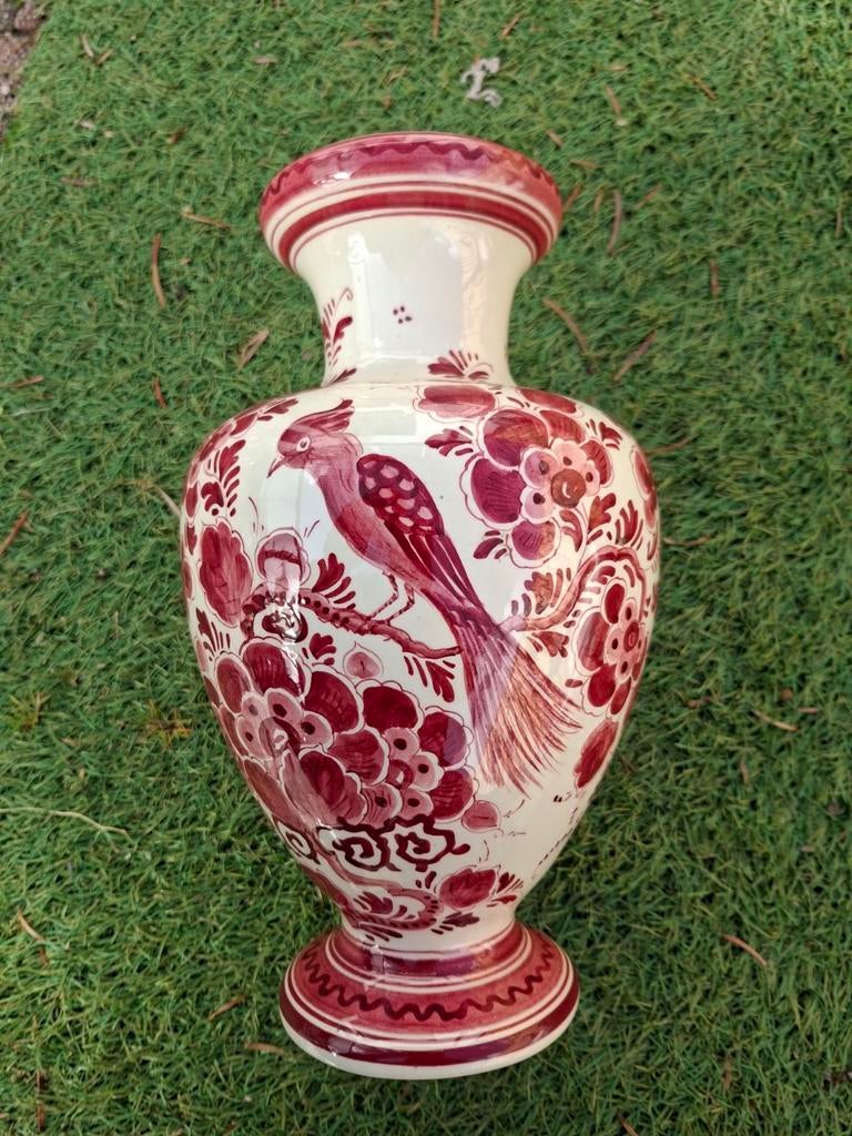 Regina Delft lampenvoet vogel en bloemen, handgeschilderd, Antiek en Kunst, Ophalen of Verzenden