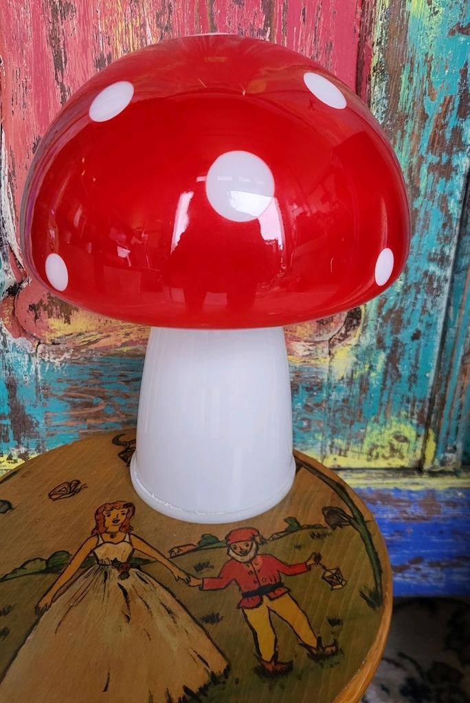 Vintage/Glazen/Paddestoel/Lamp, Ophalen of Verzenden