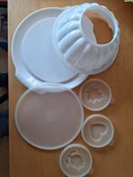 Tupperware Puddingvorm met 3 deksels en serveerschaal NIEUW, Ophalen, Nieuw, Wit, Overige typen
