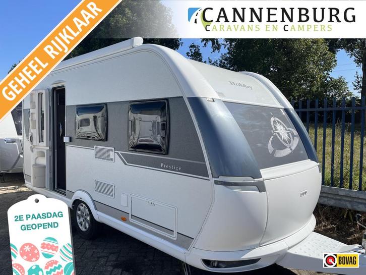 Hobby Prestige 455 UF cassluifel en voortent, Caravans en Kamperen, Caravans, Bedrijf, tot en met 4, 1000 - 1250 kg, Rondzit, Hobby