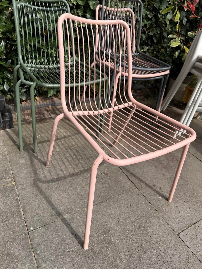 6x Gamma Lucca stalen tuinstoelen, Ophalen, Gebruikt, Metaal, Stapelbaar