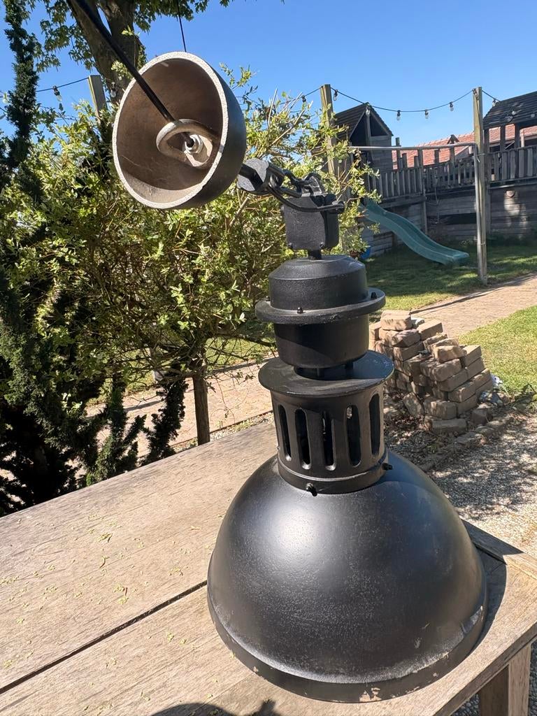 Industriële hanglamp - Zwart metaal, Antiek en Kunst, Ophalen