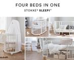 Stokke Sleepi 4 in 1: Wieg, Ledikantje, Peuterbed Juniorbed, Kinderen en Baby's, Ophalen, 70 tot 85 cm, Zo goed als nieuw, Matras