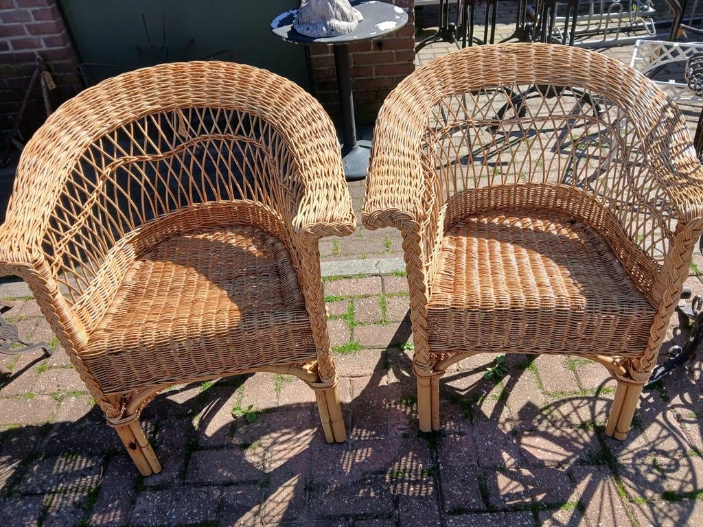 Set rieten stoelen, Tuin en Terras, Tuinstoelen, Ophalen, Rotan