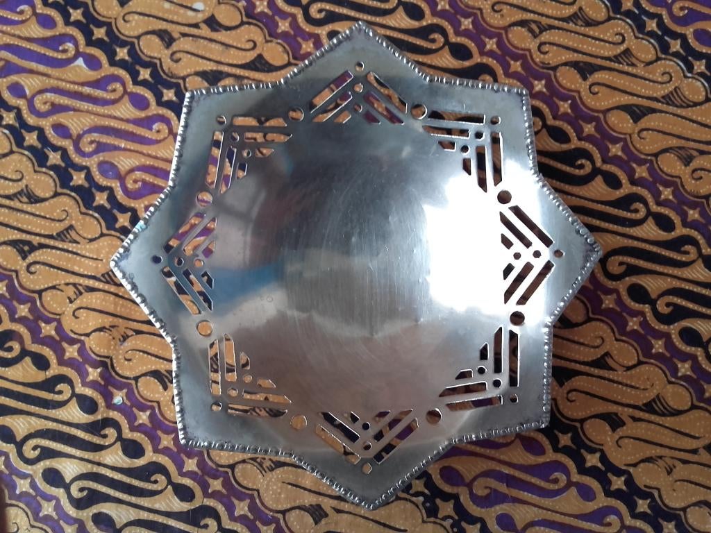 Oud silverplate schaaltje uit Engeland als een ster 18,5 cm., Ophalen of Verzenden