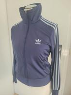 Vintage adidas firebird trefoil jasje paars mt 38/40, Adidas, Paars, Jasje, Gedragen
