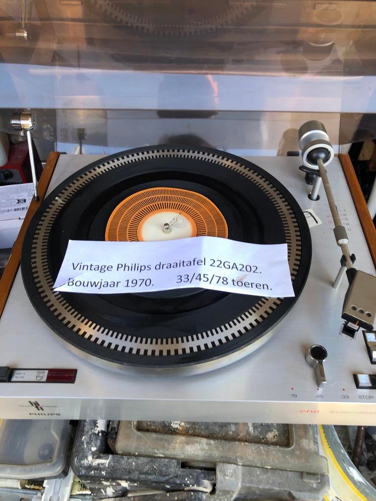 Vintage Philips Platenspeler 22GA202 - Bouwjaar 1970, Audio, Tv en Foto, Platenspelers, Ophalen of Verzenden, Gebruikt, Platenspeler