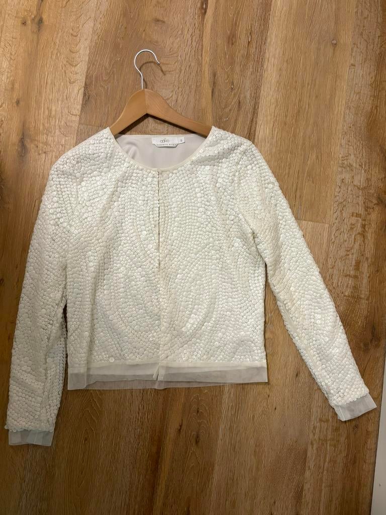 Aaiko pailletten top / vestje maat S, Wit, Ophalen of Verzenden, Zo goed als nieuw, Lange mouw