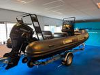 Hidea Aluminium RIB 580 incl. 100 pk 4 takt en Pega trailer, Watersport en Boten, Rubberboten, Aluminium, 70 tot 120 pk, Zo goed als nieuw