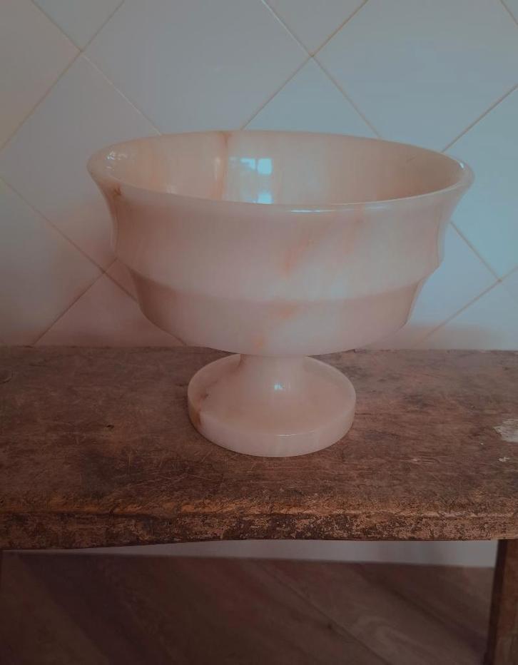 Marmeren schaal op voet, Antiek en Kunst, Curiosa en Brocante, Ophalen of Verzenden