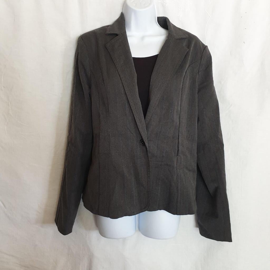 Net grijs jasje, krijtstreep, mt 40 merk Yaya, Kleding | Dames, Jasjes, Kostuums en Pakken, Maat 38/40 (M), ., Ophalen of Verzenden