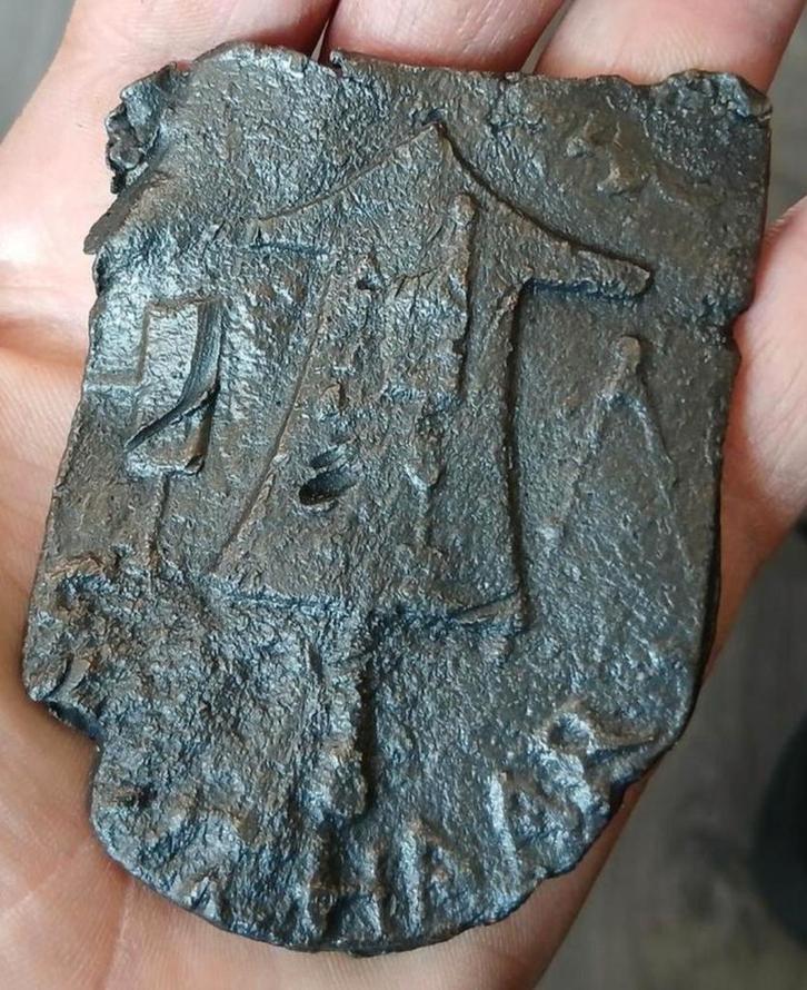 Bodemvondst - antiek - tin - trotseerlood - Deventer- RRR, Verzamelen, Merken en Reclamevoorwerpen, Gebruikt, Reclamebord, Ophalen of Verzenden