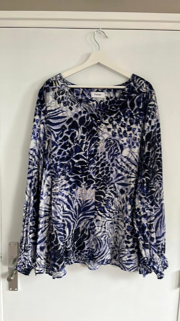 Leuke voorjaars blouse Fransa maat 54, Kleding | Dames, Ophalen of Verzenden, Zo goed als nieuw, Blauw, Blouse of Tuniek