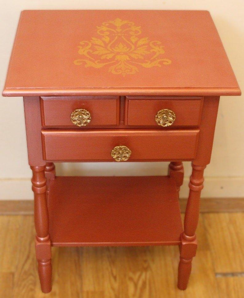 1 Koperkleurig, oranje nachtkastje, kastje metallic, Ophalen of Verzenden, Zo goed als nieuw, Eenpersoons, 140 cm