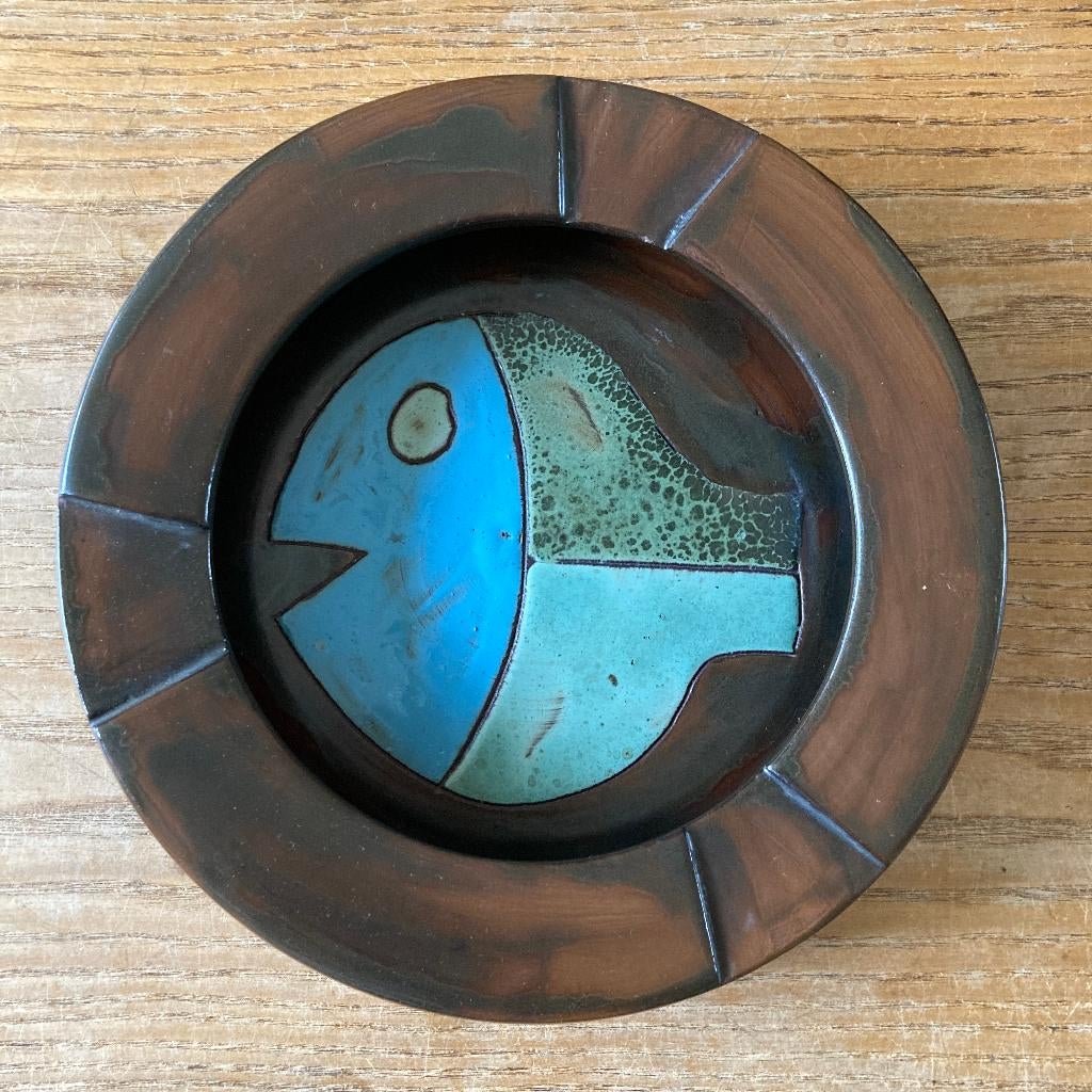 Vintage Henk Potters keramiek aardewerk schaal asbak vis, Antiek en Kunst, Ophalen of Verzenden
