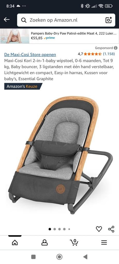 Maxi-Cosi Kori wipstoel, Ophalen