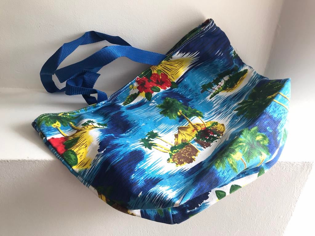 Vintage strandtas / tas katoen, Ophalen of Verzenden, Persoonlijke verzorging