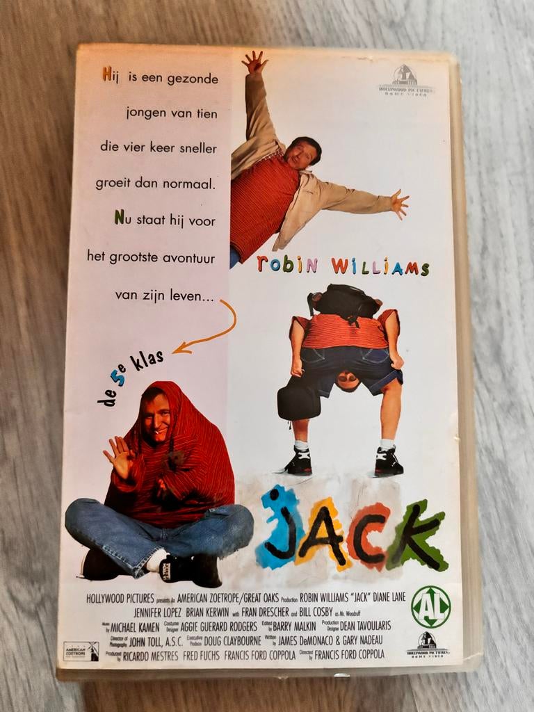 #3 Jack VHS - Robin Williams - Komedie, Cd's en Dvd's, VHS | Film, Alle leeftijden, Ophalen of Verzenden, Gebruikt, Komedie