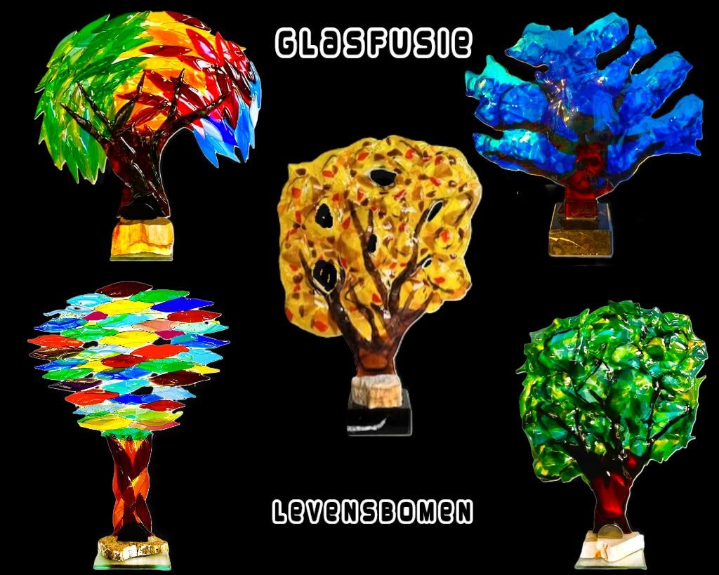 glasfusie, glaskunst, glas, levensbomen, Ophalen