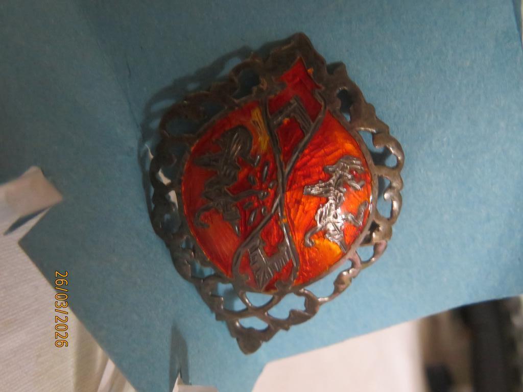 5- Nielo Rode Thais zilver broche 925 Sterling Zilver, Sieraden, Tassen en Uiterlijk, Antieke sieraden, Ophalen of Verzenden, Zilver