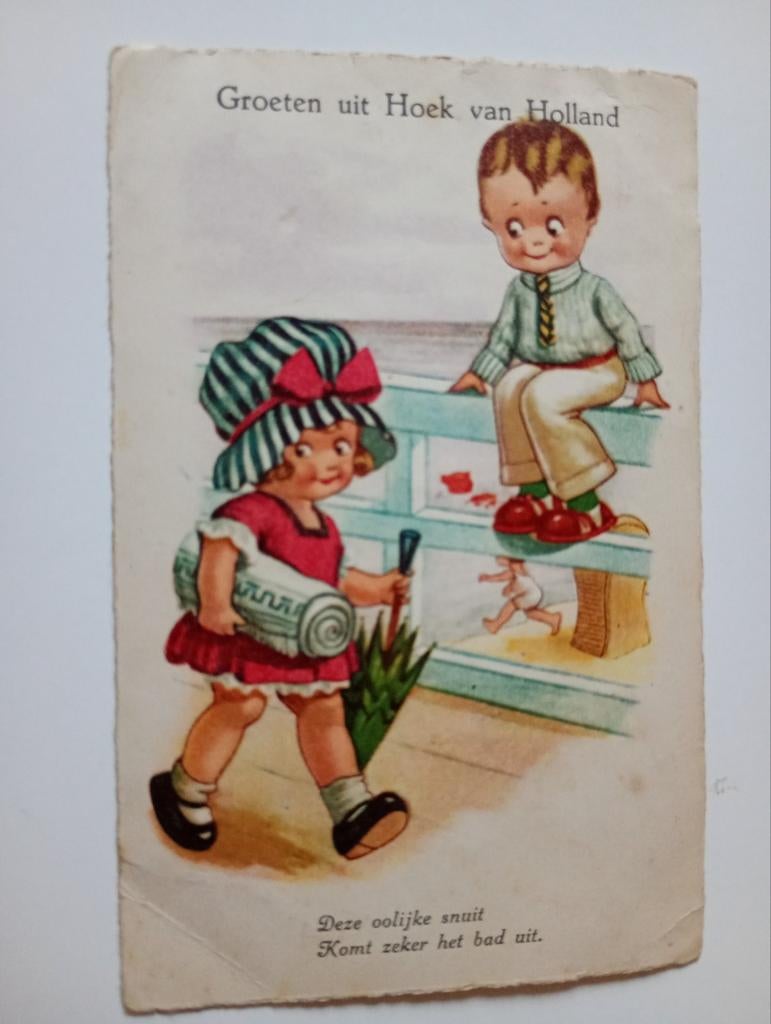 Fantasiekaart Hoek van Holland, Ophalen of Verzenden, Gelopen, Zuid-Holland