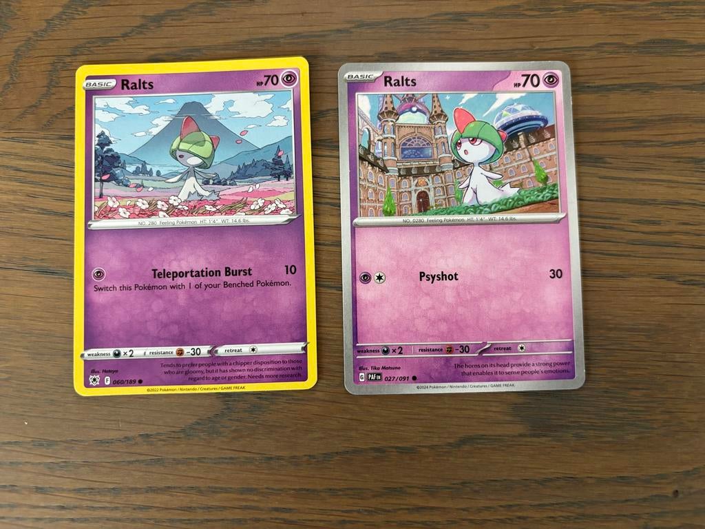 Pokémon Kaarten Ralts (2x) - Basis Set, Ophalen of Verzenden, Zo goed als nieuw, Meerdere kaarten