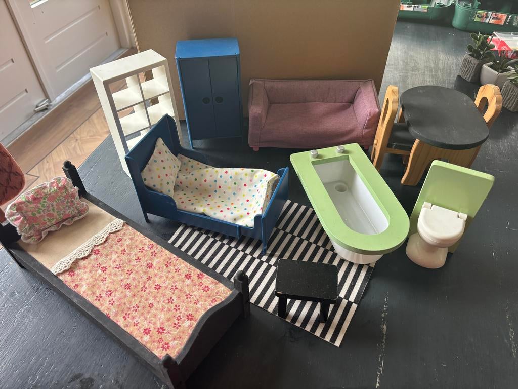 Poppenhuis / barbiehuis Meubels Set, Ophalen of Verzenden, Gebruikt, Toebehoren