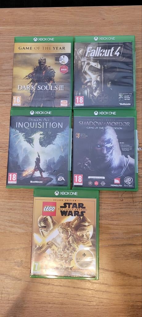 5 Xbox One games: Dark Souls 3, Fallout 4, Dragon Age, etc., 1 speler, Ophalen of Verzenden, Zo goed als nieuw, Role Playing Game (Rpg)