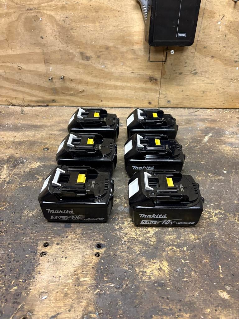 6 Nieuwe Makita 18V 5.0Ah Li-ion Accu's BL1850B, Ophalen of Verzenden, Nieuw