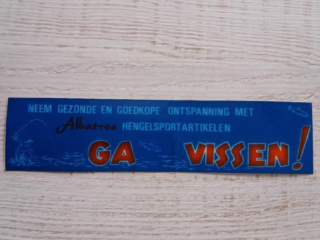 sticker Albatros Hengelsportartikelen GA VISSEN ( 2 ), Verzamelen, Ophalen of Verzenden, Zo goed als nieuw, Merk