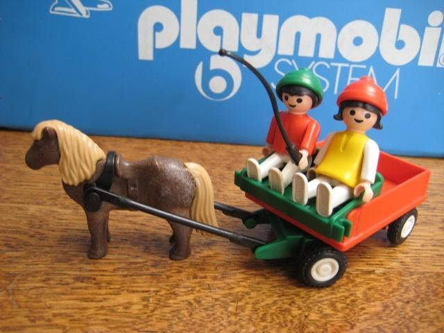 manege 3583 ponywagen rood groen 100% compleet vintage, Ophalen of Verzenden, Zo goed als nieuw, Complete set