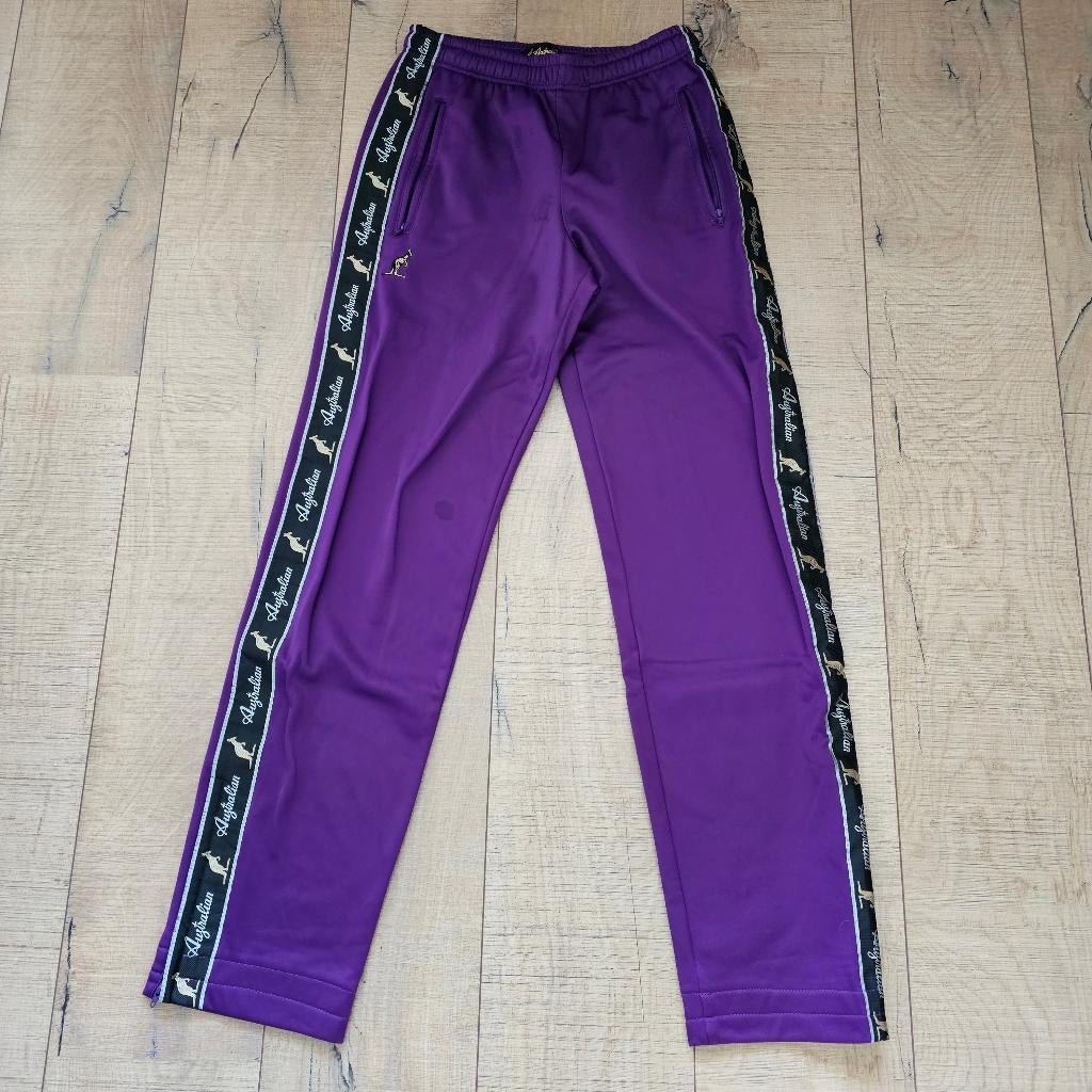 Paarse Australian trainingsbroek met bies, mt XS, Kleding | Heren, Sportkleding, Verzenden, Paars, Zo goed als nieuw, Australian