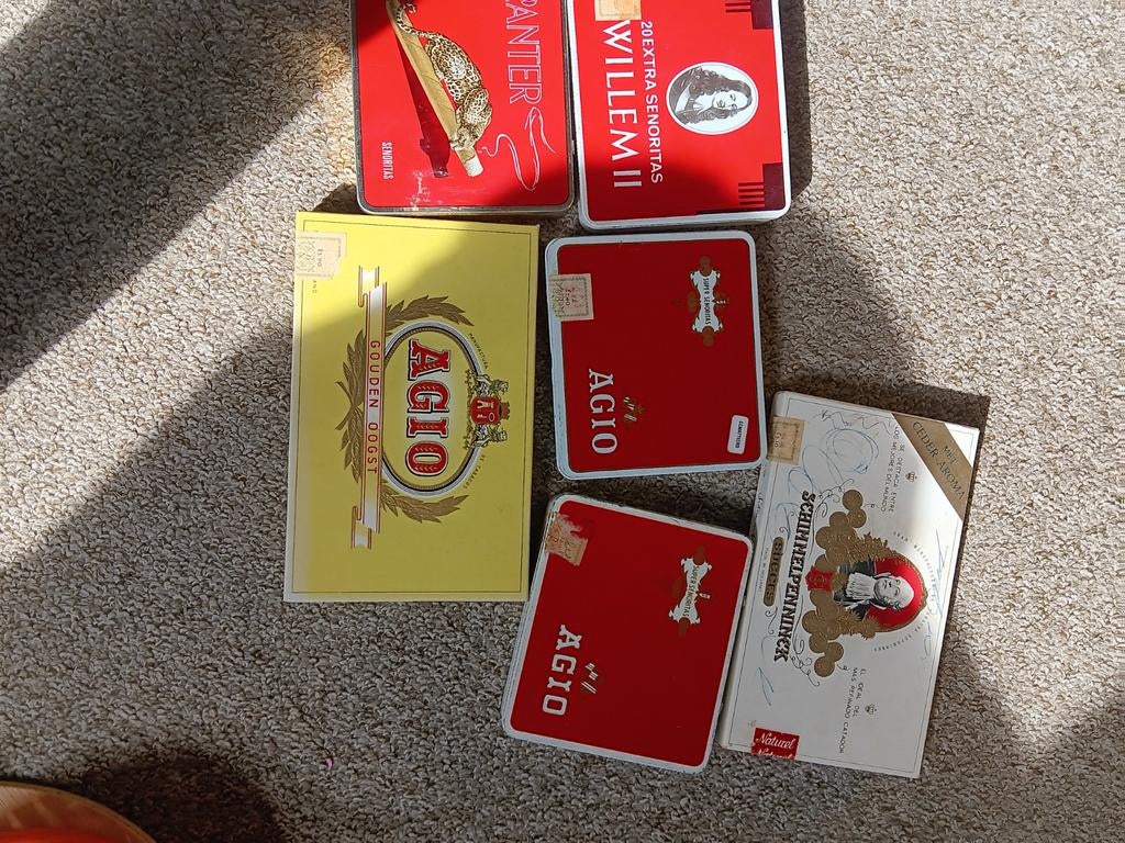 Vintage Sigarendoosjes - Diverse Merken, Ophalen of Verzenden, Gebruikt, Tabaksdoos of Verpakking