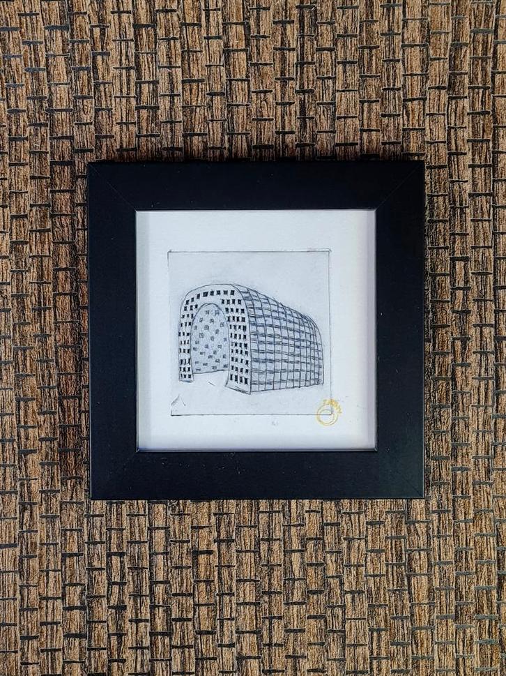 Ets Markthal, Rotterdam 10x10 cm, Huis en Inrichting, Woonaccessoires | Schilderijen, Tekeningen en Foto's, Nieuw, Print, Minder dan 50 cm