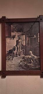 Vintage Jachtscène Print met Jager en Honden, Ophalen