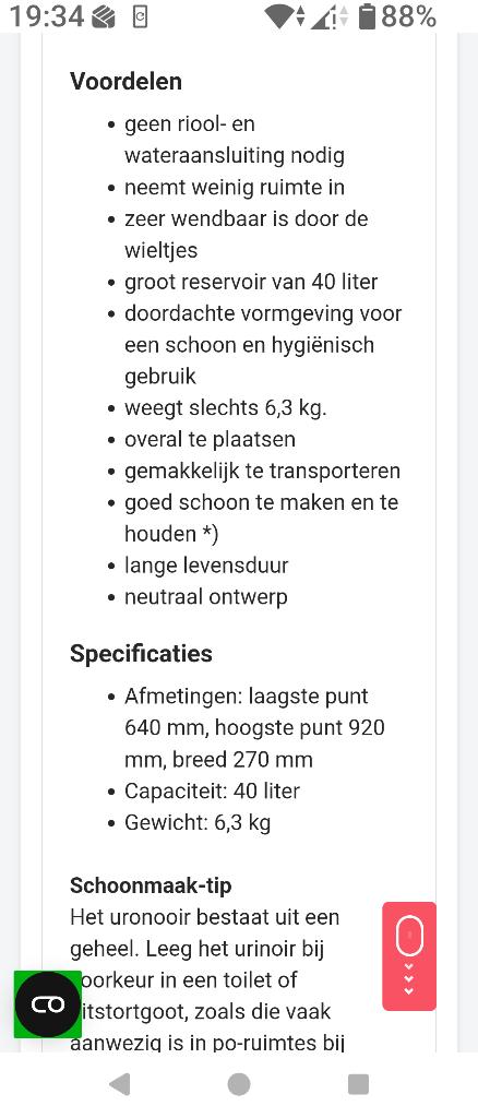 Mobiel Urinoir, Ophalen, Zo goed als nieuw, Overige