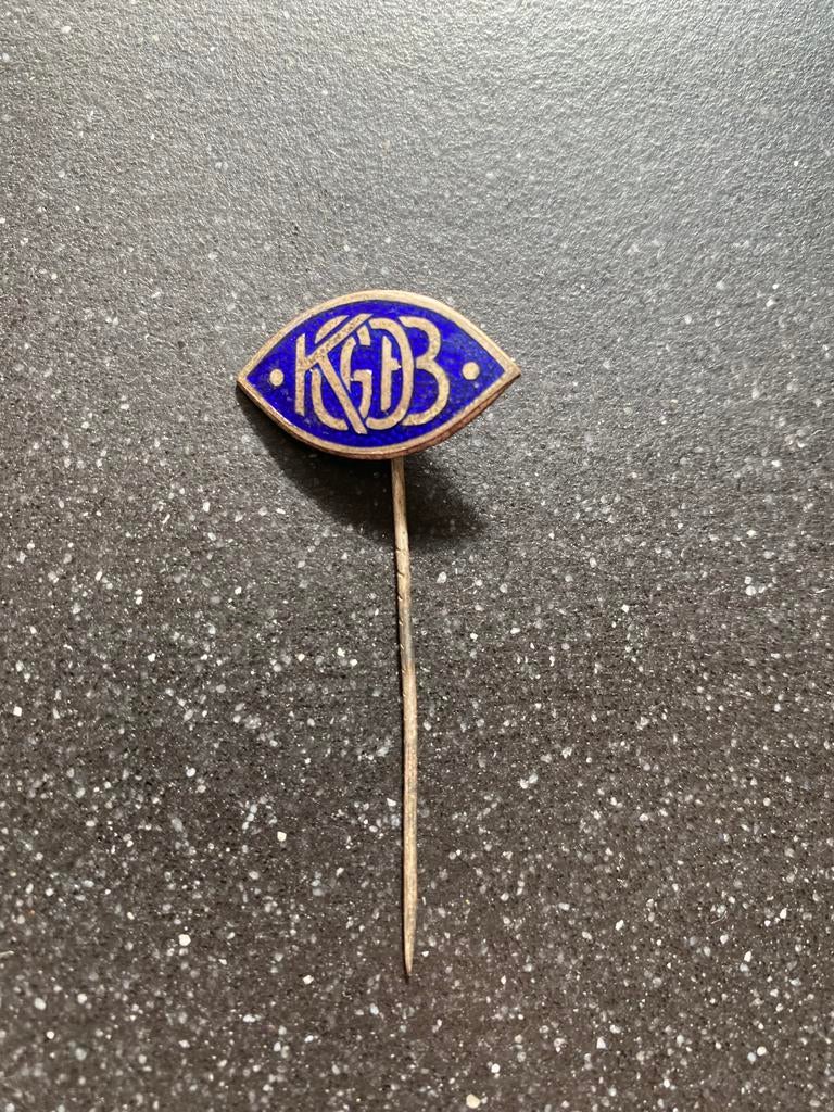 Vintage KGOB speldje - Blauw emaille, Verzamelen, Speldjes, Pins en Buttons, Ophalen of Verzenden, Gebruikt