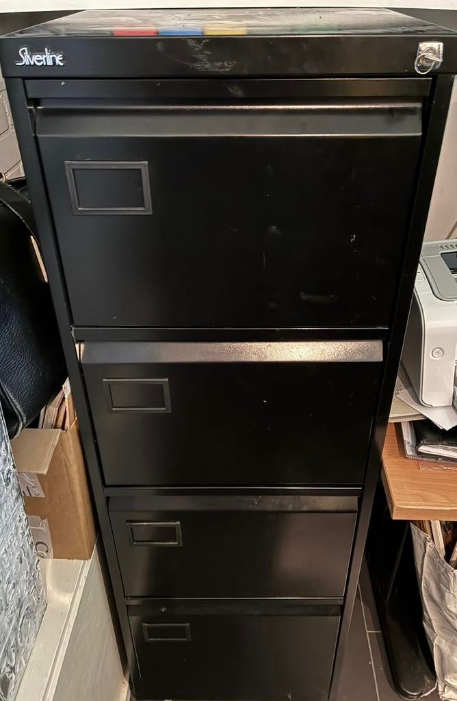 Metalen hangmappen kast 4 lades, Minder dan 50 cm, Gebruikt, 100 tot 150 cm, Ophalen of Verzenden