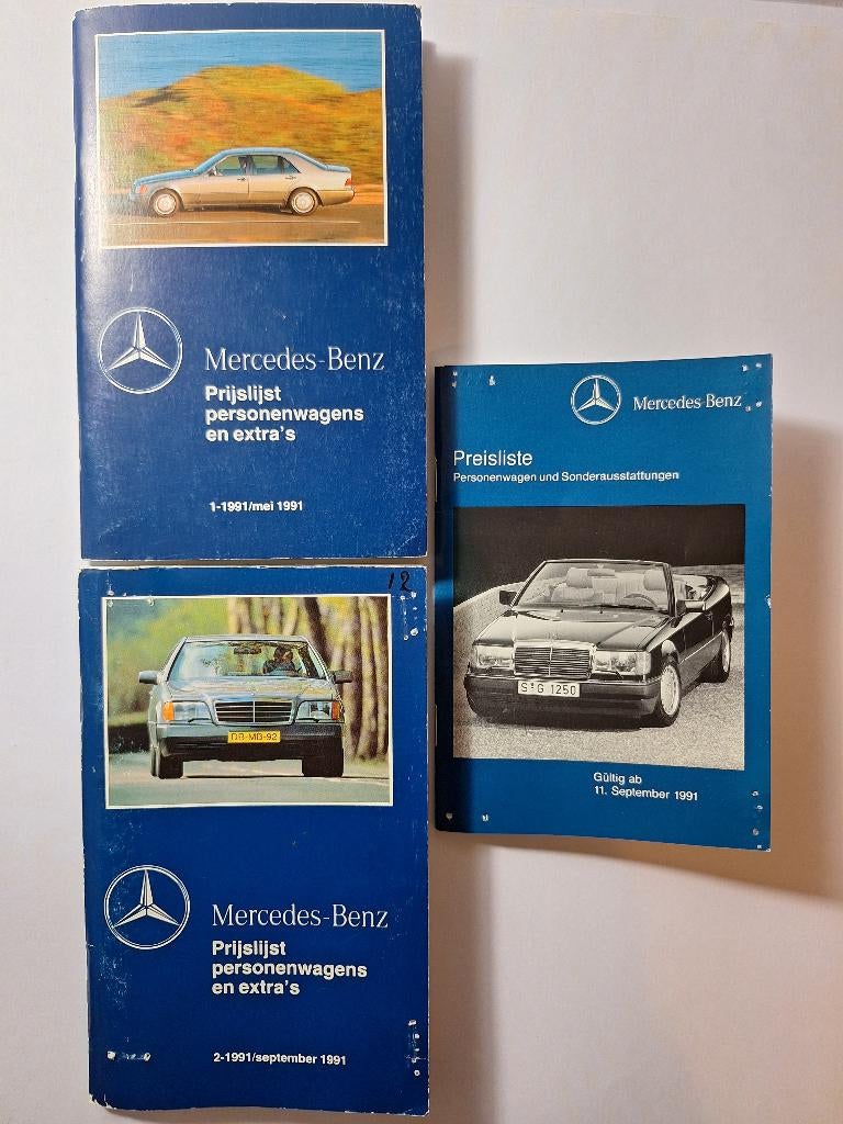 Mercedes personenwagens prijslijsten 1991, Ophalen of Verzenden, Gelezen, Mercedes
