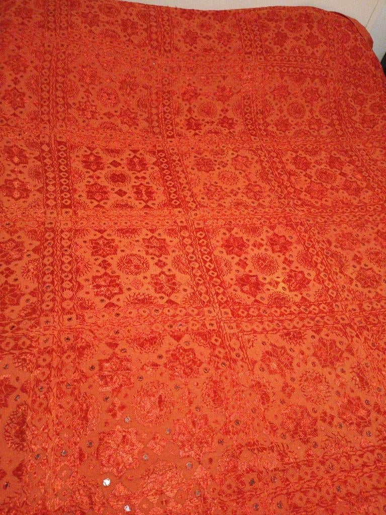 Oranje beddensprei met patroon, Ophalen of Verzenden, Tweepersoons, Oranje, Overige typen