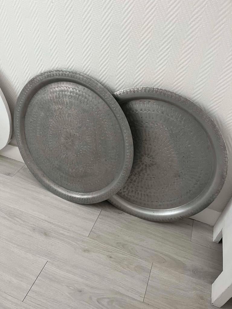 Grote Marokkaanse schalen, Huis en Inrichting, Ophalen, Gebruikt, Rond, Metaal