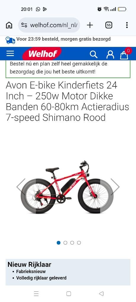 E bike 24 inch, 24 inch, Versnellingen, Zo goed als nieuw, Ophalen