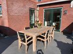 Teakhouten tuinset, tafel(240x100) met 6 stapelbare stoelen, Tuin en Terras, Tuinsets en Loungesets, Ophalen, Gebruikt, Eettafel