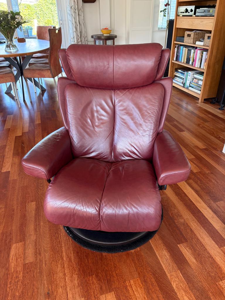 Stressless Fauteuil, Ophalen, Gebruikt, Minder dan 75 cm, Leer