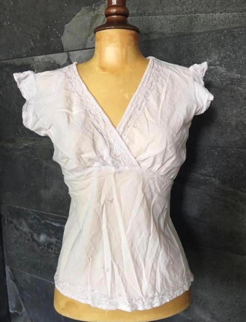 Cute Options India puur katoen blouse top lichtroze m.36-38, Kleding | Dames, Ophalen of Verzenden, Zo goed als nieuw, Korte mouw