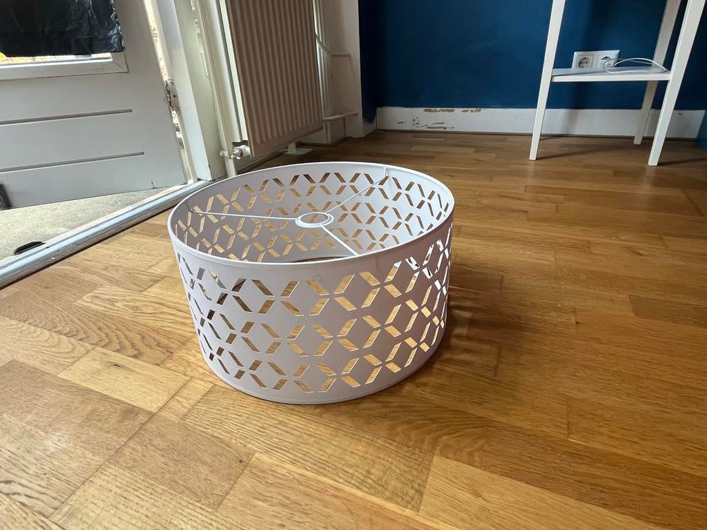 La Redoute lampenkap met patroon, Huis en Inrichting, Wit, Rond, Ophalen of Verzenden, Zo goed als nieuw